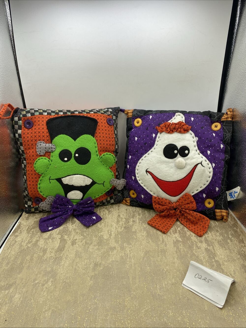 Kids Of America Corp. Halloween Throw Pillows Frankenstein & Ghost 10”X 10”